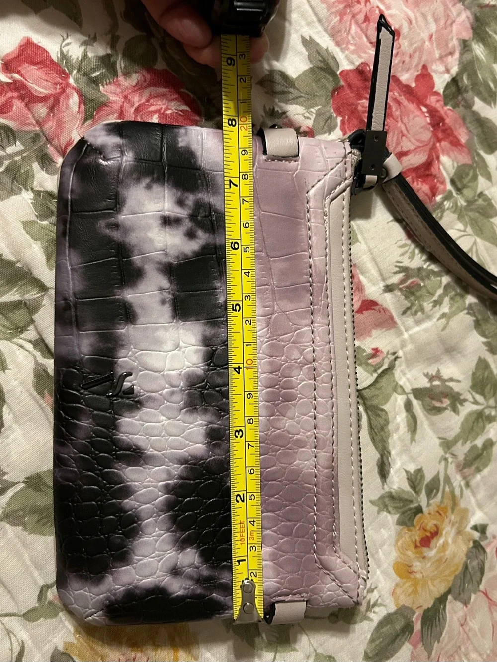 Simply Vera Vera Wang Purple Tie-Dye Croc-Embossed Wristlet